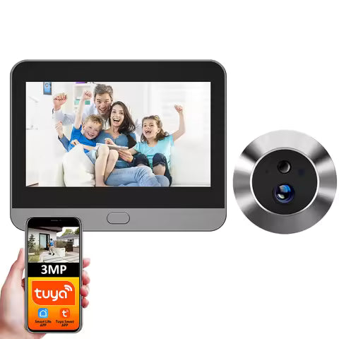 MiniGuard™ Smart Peephole Camera (3MP, WiFi, 4.3" Display)