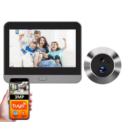 MiniGuard™ Smart Peephole Camera (3MP, WiFi, 4.3" Display)